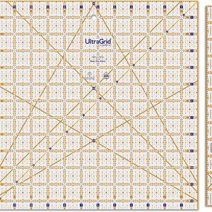 QuiltCut UltraGrid 12½" Square Bonus Non-Slip Quilting Ruler Set
